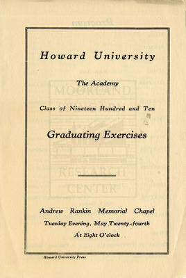 Howard University Academy Commencement Program By Howard