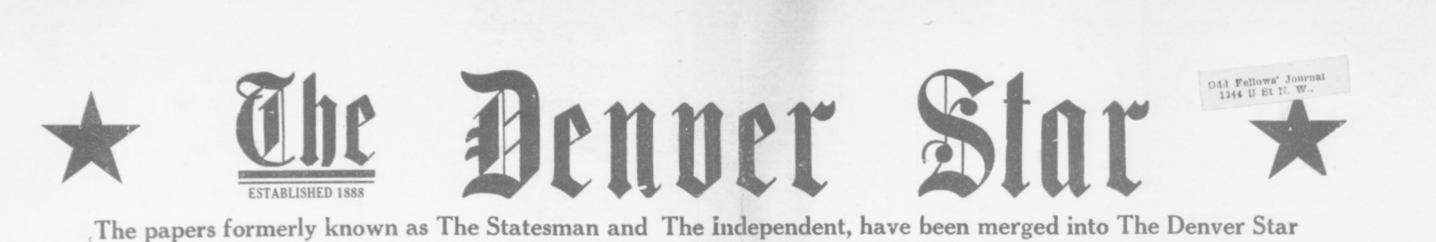 The Denver Star: 1916