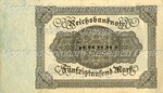 Germany Weimar Republic Reichsbanknote 50,000 Mark (back)