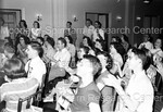 Unidentified Man standing at podium in front of large group - 3 by Harold Hargis