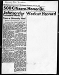 Mordecai Johnson, piece in Washington, Afro- American, October 26, 1946. Testimonial.