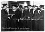 Richard B. Harrison, Receiving Honorary M.A. 1931, 1-r Pres. Johnson, Richard B. Harrison, Dean E.P. Davis, Dean G.W. Cook, F.D. Wilkinson, Emory Smith, Emmett Scott and D.O.W. Holmes.