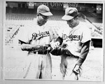 Robinson, Sugar Ray and Lavagetto, Cookie in Dodgers Uniforms