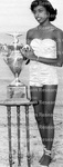 Columbia Beach - State Beach Regatta - Unidentified Woman with Trophy