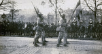 Marchin' soldiers carrying flags