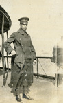 Soldier Poses on Ship